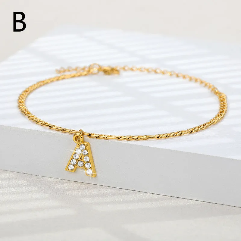 Ancient English Letter Anklet Letter Anklet Spot English Letter Pendant Jewelry